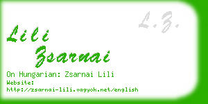 lili zsarnai business card